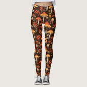 Fun Guy Mushrooms Herfst Pattern Leggings (Voorkant)