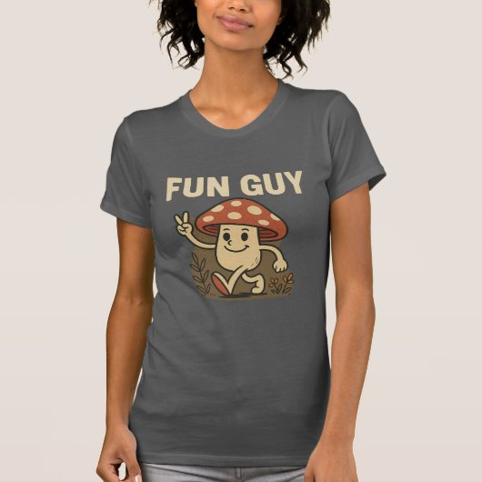 “Fun Guy” Paddenstoelen T-Shirt – Grappig Cartoon (Voorkant)