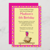 Fun Gymnastics Kids Birthday Party Invitation Kaart (Voorkant / Achterkant)
