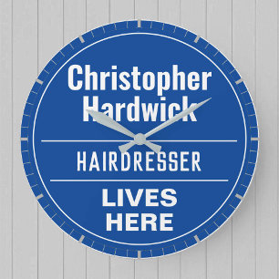 Fun Hairdresser Wall Plaque Style Grote kast Klok
