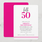 FUN hallo 50 modern 50ste verjaardagsfeest roze Kaart (Voorkant / Achterkant)