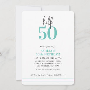 FUN hallo 50 modern 50ste verjaardagsfeestje mint Kaart