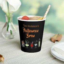 Fun Halloween Brew spooky zwart Papieren Bekers