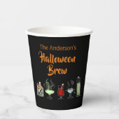 Fun Halloween Brew spooky zwart Papieren Bekers (Voorkant)