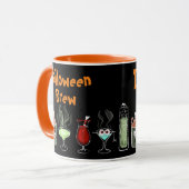 Fun Halloween Brew zwart spooky Mok (Voorkant links)