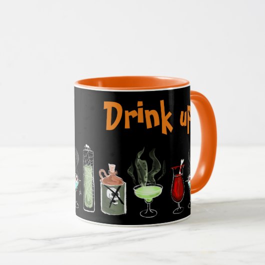 Fun Halloween Brew zwart spooky Mok (Voorkant rechts)