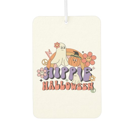 Fun Halloween Designs Hippie Halloween Retro Luchtverfrisser (Voorkant)