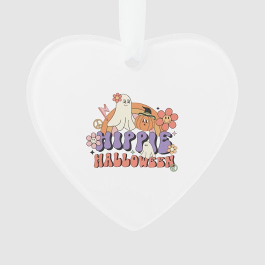 Fun Halloween Designs Hippie Halloween Retro Ornament (voorkant)