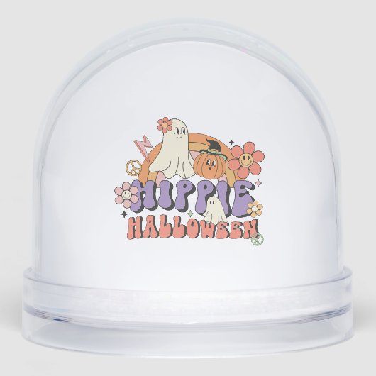 Fun Halloween Designs Hippie Halloween Retro Sneeuwbol (Voorkant)