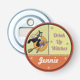 Fun Halloween - Drink heksen op Button Flesopener