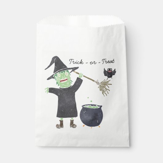 Fun Halloween Favor Bag with Witch  Bedankzakje (Voorkant)