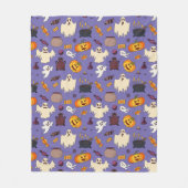 Fun Halloween Ghosts Paars Pattern Fleece Deken (Voorkant)
