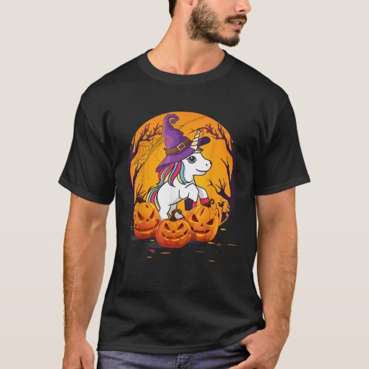 Fun Halloween Girls Kids Witchy Unicorn Halloween T-shirt (Voorkant)