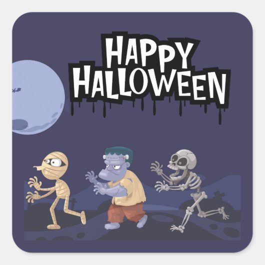 Fun Halloween Goblins Trick-or-Treat Sticker (Voorkant)