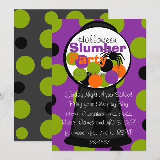 Fun Halloween Gumball Machine Kaart (Voorkant / Achterkant)