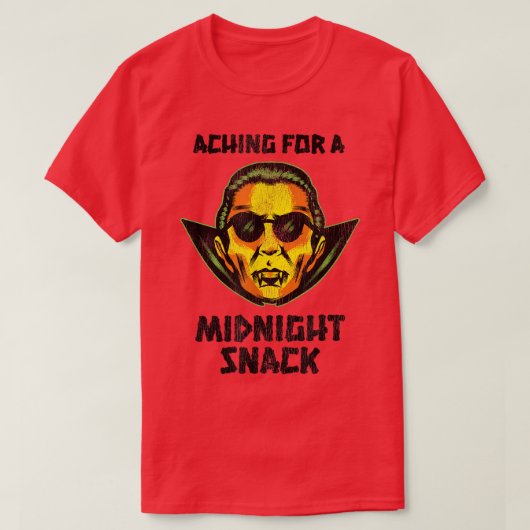 Fun Halloween Horror Vampire probeert 's middernac T-shirt (Design voorkant)