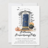 Fun Halloween Housewarming Party marine voordeur Aankondiging (Voorkant)