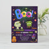Fun Halloween Kinder Costume Birthday Party Kaart (Staand voorkant)