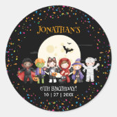 Fun Halloween Kinder Costume Birthday Party Ronde Sticker (Voorkant)