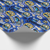 Fun Halloween Monster Pattern Cadeaupapier (Hoek)