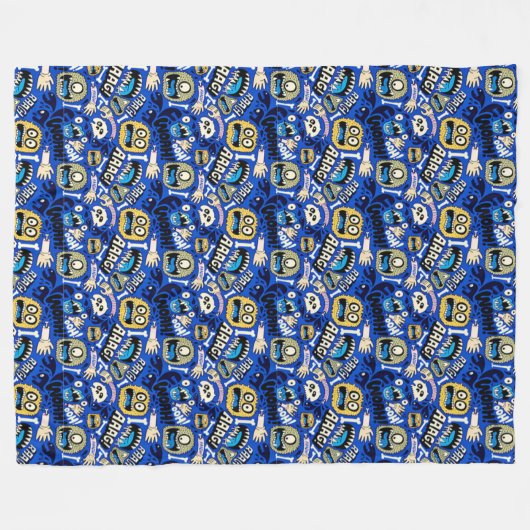 Fun Halloween Monster Pattern Fleece Deken (Voorkant (Horizontaal))