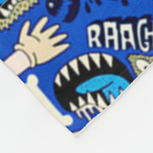 Fun Halloween Monster Pattern Fleece Deken (Hoek)