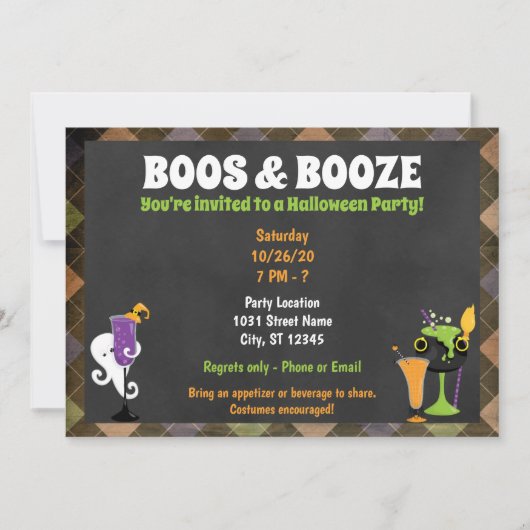Fun Halloween Party Invitation for Adults Kaart (Voorkant)