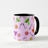Fun Halloween Patterned Paarse Background Mok (Voorkant rechts)