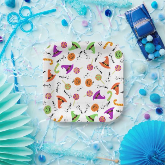 Fun Halloween Patterned Papieren Bordje (Feest)