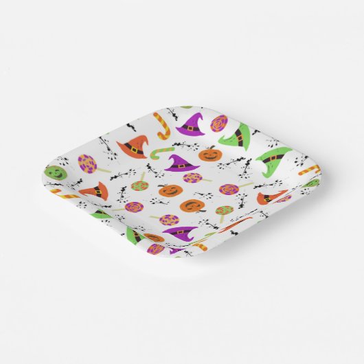 Fun Halloween Patterned Papieren Bordje (Gebogen)