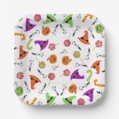 Fun Halloween Patterned Papieren Bordje (Voorkant)