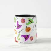 Fun Halloween Patterned White Achtergrond Mok (Midden)