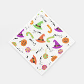 Fun Halloween Patterned White Achtergrond Servet (Hoek)