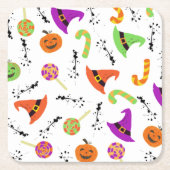Fun Halloween Patterned White Kartonnen Onderzetters (Voorkant)