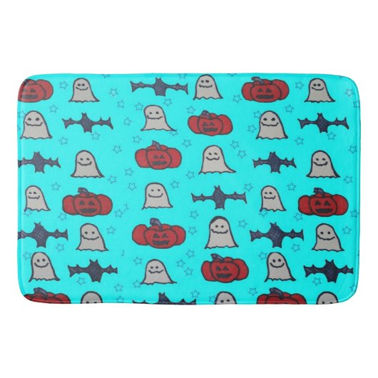 Fun Halloween Print op Blue Badmat (Voorkant)