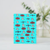 Fun Halloween Print op Blue Briefkaart (Staand voorkant)