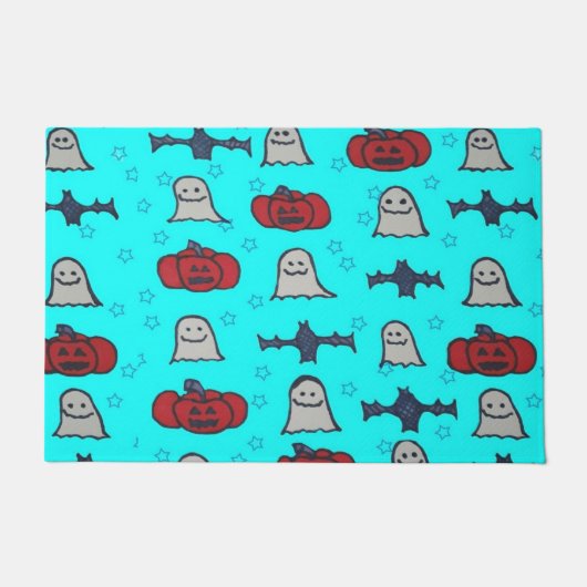Fun Halloween Print op Blue Deurmat (Voorkant)