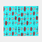 Fun Halloween Print op Blue Fleece Deken (Voorkant (Horizontaal))