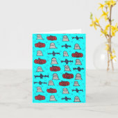 Fun Halloween Print op Blue Kaart (Gele Bloem)