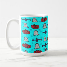 Fun Halloween Print op Blue