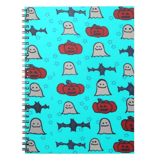 Fun Halloween Print op Blue Notitieboek (Voorkant)