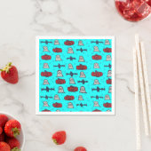 Fun Halloween Print op Blue Servet (Insitu)