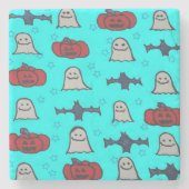 Fun Halloween Print op Blue Stenen Onderzetter (Voorkant)