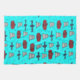 Fun Halloween Print op Blue Theedoek
