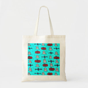 Fun Halloween Print op Blue Tote Bag