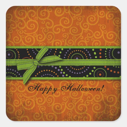 Fun Halloween Prints Vierkante Sticker (Voorkant)