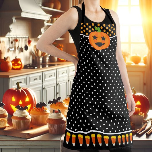 Fun Halloween Pumpkin Candy Corn Schort