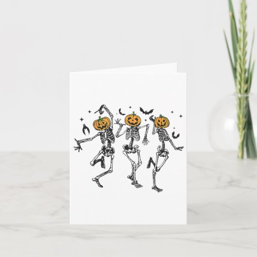 Fun Halloween Pumpkin Danskeleton Costume Wom Kaart (Voorkant)