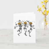 Fun Halloween Pumpkin Danskeleton Costume Wom Kaart (Gele Bloem)