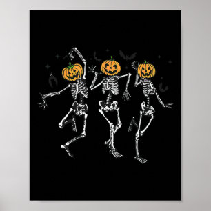Fun Halloween Pumpkin Danskeleton Costume Wom Poster